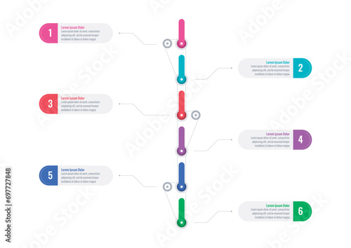 construction reel infographic template. education, annual report, internet, business, magazine informational template. six steps infographic template