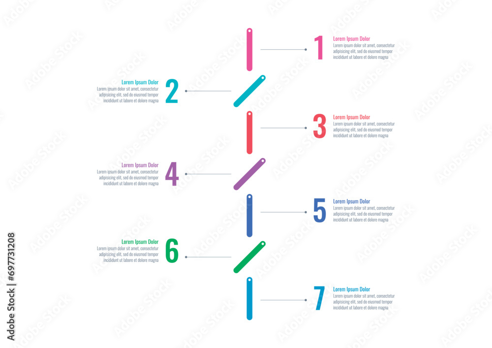 colorful lines infographic template. internet, web, magazine, annual report information template. infographic template for science, business, education world. seven steps infographic template colorful lines infographic template. internet, web, magazine, annual report information template. infographic template for science, business, education world. seven steps infographic template