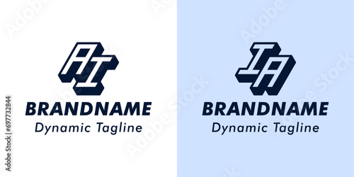 Vászonkép Letter AI and IA 3D Monogram Logo