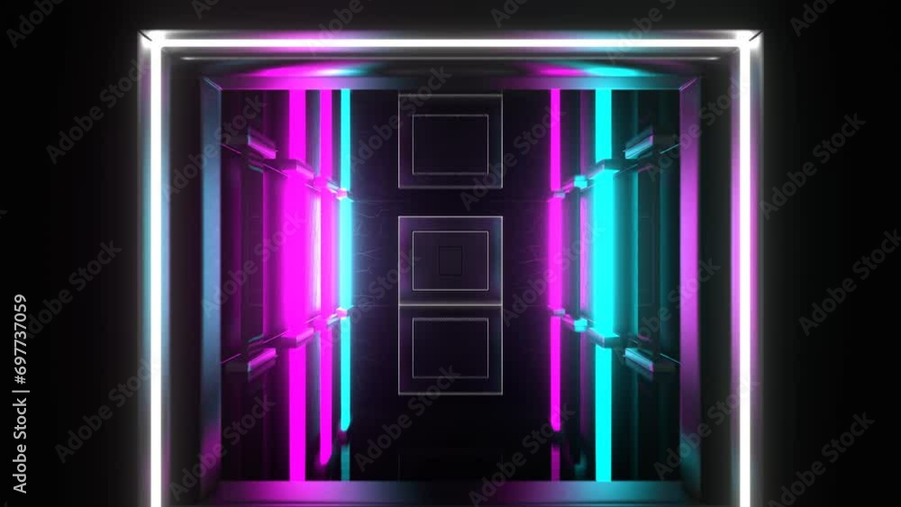 Cyan and Pink Fast Flashing Light Strobe Neon Corridor Background VJ Loop in 4K Cyan and Pink Fast Flashing Light Strobe Neon Corridor Background VJ Loop in 4K