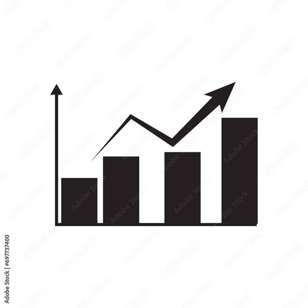 Business graph icon. Icon in trendy flat style isolated on grey background. Chart bar symbol for your web site design, logo, app, UI. Vector illustration, Business graph icon. Icon in trendy flat style isolated on grey background. Chart bar symbol for your web site design, logo, app, UI. Vector illustration,