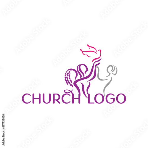church bible logo design vector