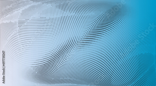 Light blue halftone dots pattern texture background.
