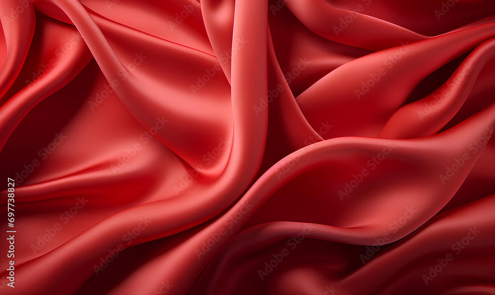 Scarlet Elegance: Beautiful Bright Background of Red Scarlet Satin Fabric Scarlet Elegance: Beautiful Bright Background of Red Scarlet Satin Fabric