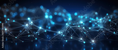 polygon, science, structure, tech, connection, futuristic, network, neural, connect, cyber. dynamic wave of particles and lines. abstract futuristic background. big data visualization. 3D rendering.