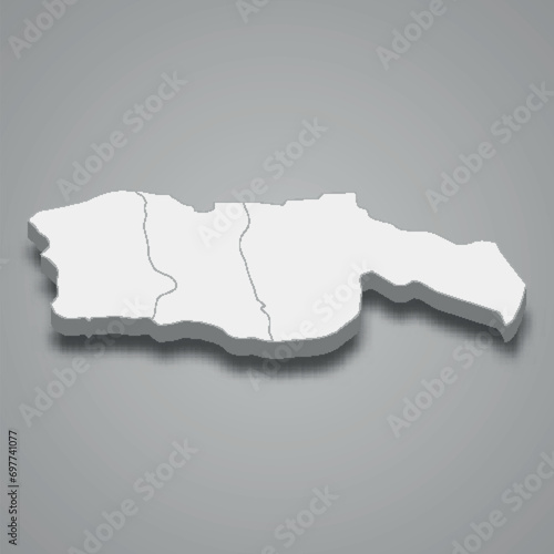 3d isometric map of Diourbel is a region of Senegal photo