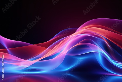 wave, line, art, curve, design, flow, motion, smooth, flowing, gradient. abstract art background image with smooth lines mystery blue color motion curve mix it middle, likes liquid via ai generate.