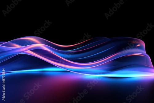 wave  line  art  curve  design  flow  motion  smooth  flowing  gradient. abstract art background image with smooth lines mystery blue color motion curve mix it middle  likes liquid via ai generate.