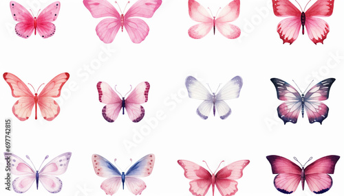 Butterfly collection Watercolor © muhammad