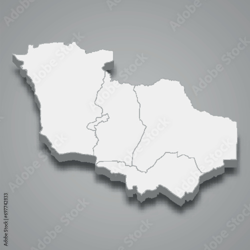 3d isometric map of Katavi is a region of Tanzania photo