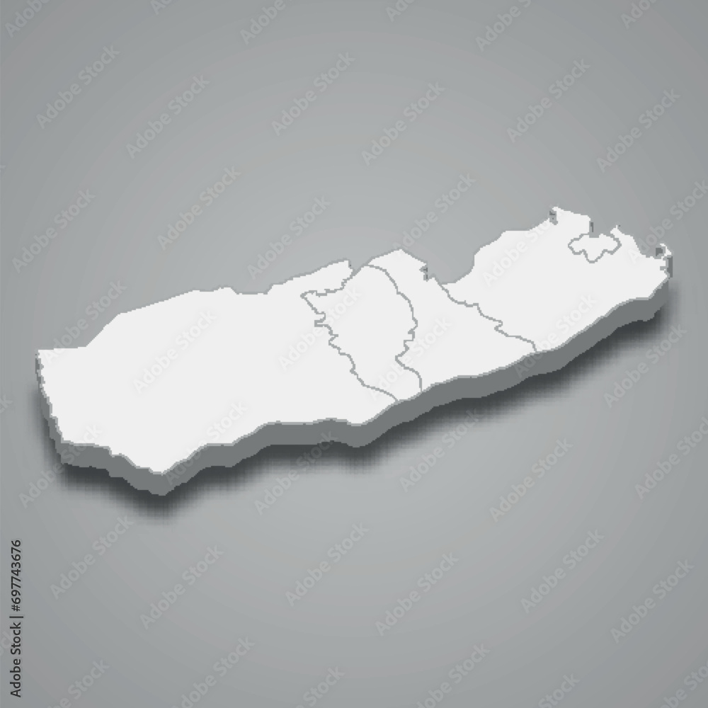 3d isometric map of Mtwara is a region of Tanzania 3d isometric map of Mtwara is a region of Tanzania