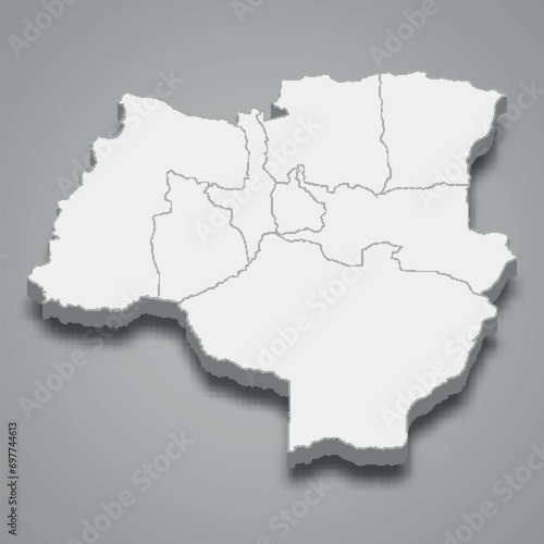 3d isometric map of Tabora is a region of Tanzania