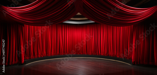 red stage curtains
