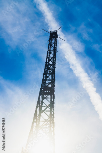 Poland, Upper Silesia, Gliwice, Radio Tower, Sun Shining Through