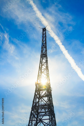 Poland, Upper Silesia, Gliwice, Radio Tower, Sun Shining Through