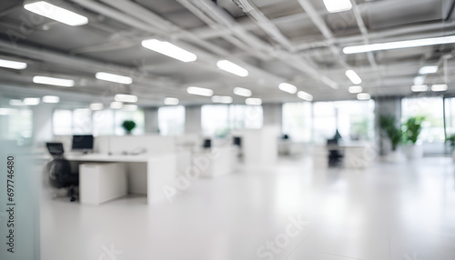 Interior Elegance  Abstract Blurred Office Space with Bokeh Lights  Perfect Backdrop for Business Presentations and Collaborative Sessions - Blurred Empty Open Space Office - Abstract Light Background