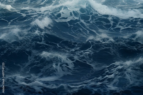 An agitated ocean depicted in a computer-generated visual. Generative AI