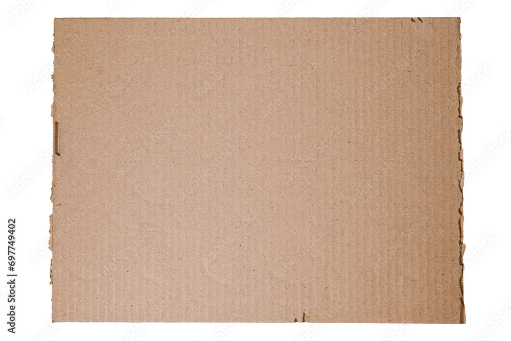 Cardboard partition with rough edges isolated on white background. Kraft cardboard texture. Cardboard partition with rough edges isolated on white background. Kraft cardboard texture.