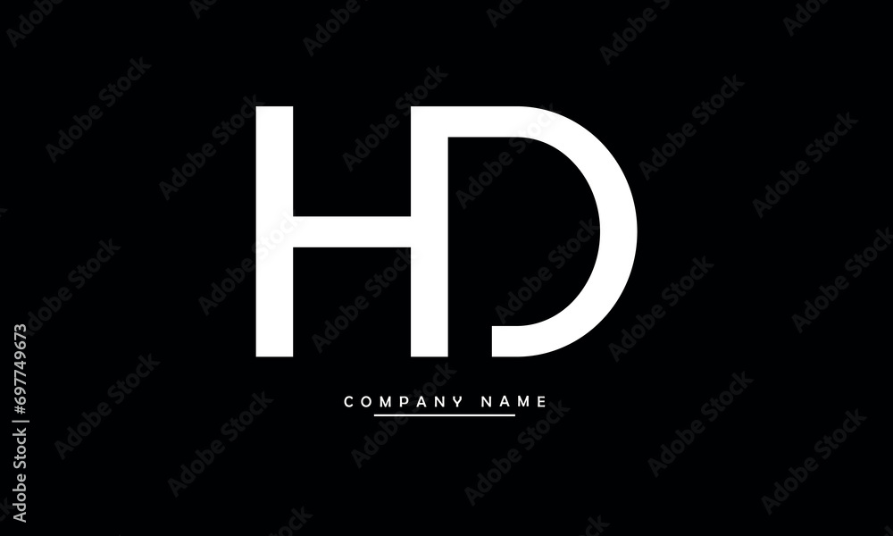 HD, DH, H, D Abstract Letters Logo Monogram HD, DH, H, D Abstract Letters Logo Monogram