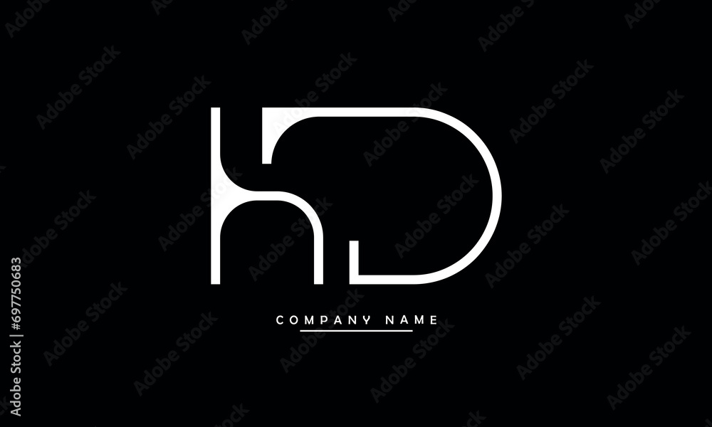 HD, DH, H, D Abstract Letters Logo Monogram HD, DH, H, D Abstract Letters Logo Monogram