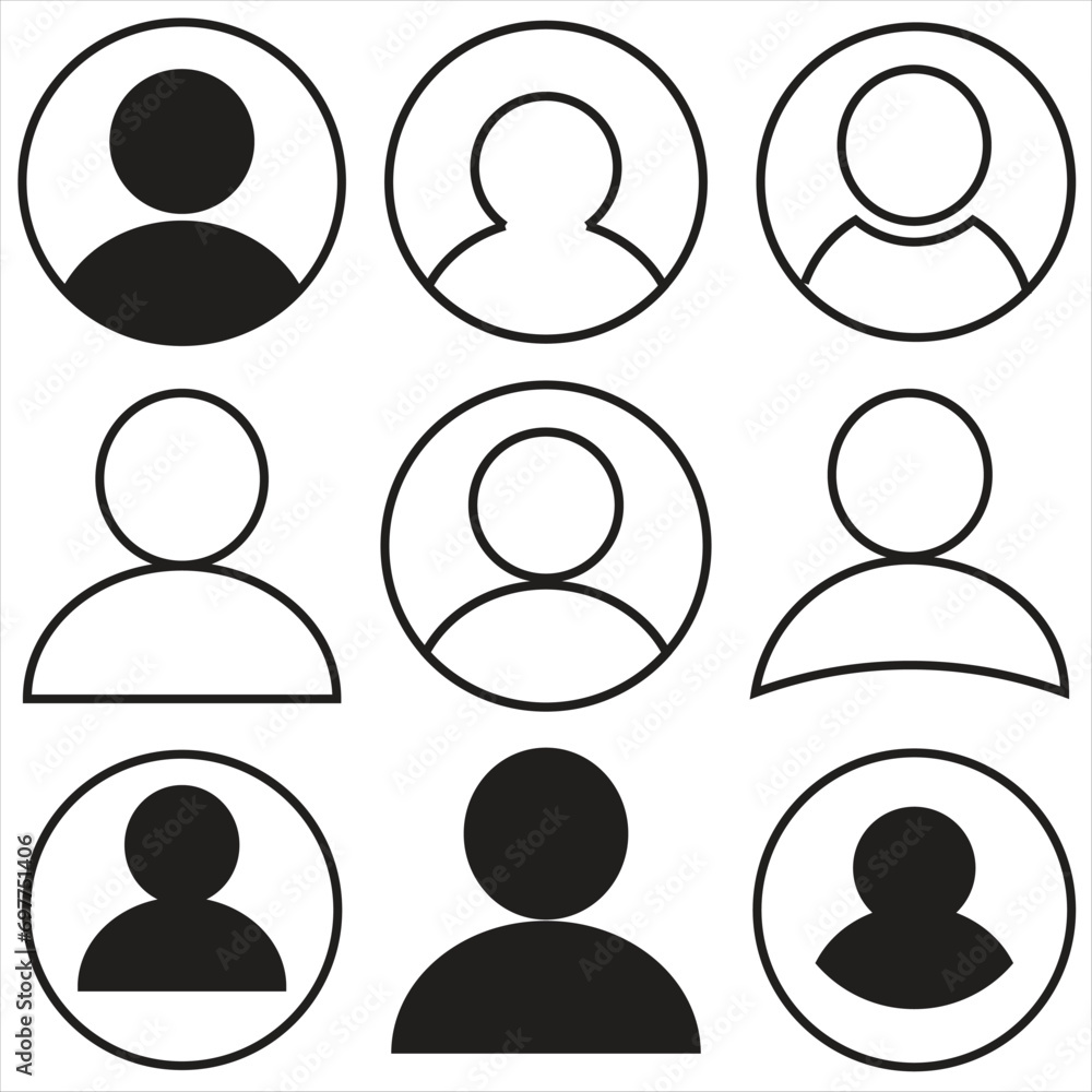 Icon set includes user, person, group, and team icons in a simple linear and solid style. Icon set includes user, person, group, and team icons in a simple linear and solid style.