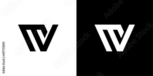 vector logo mv abstract