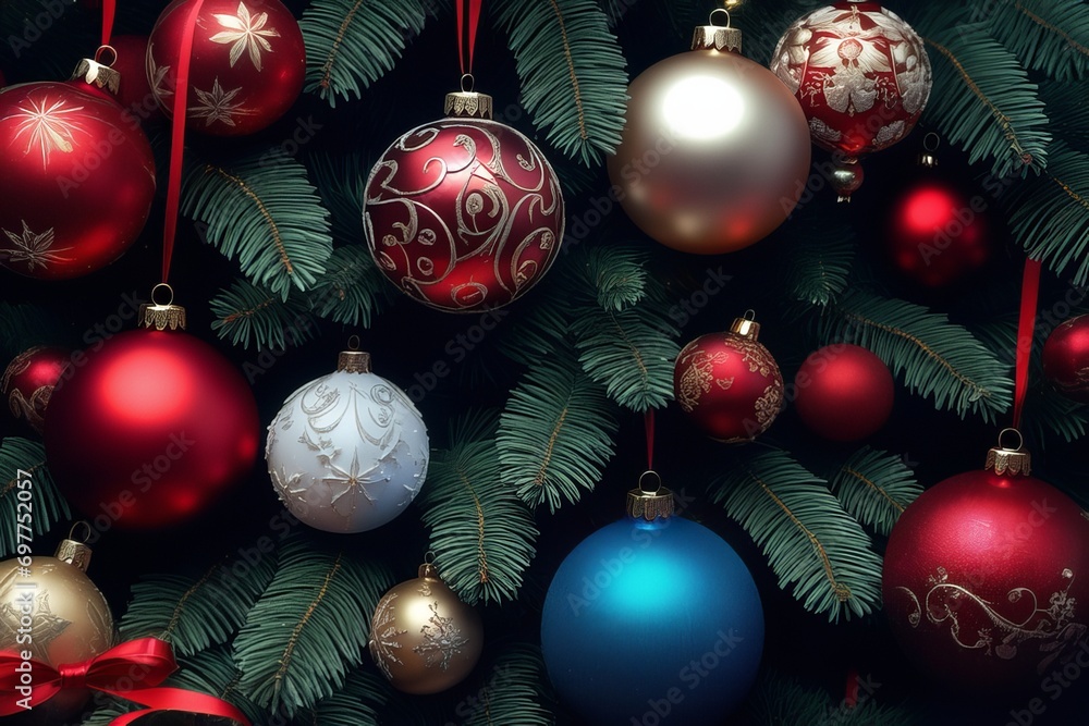 christmas tree and gifts created with generative AI software christmas tree and gifts created with generative AI software