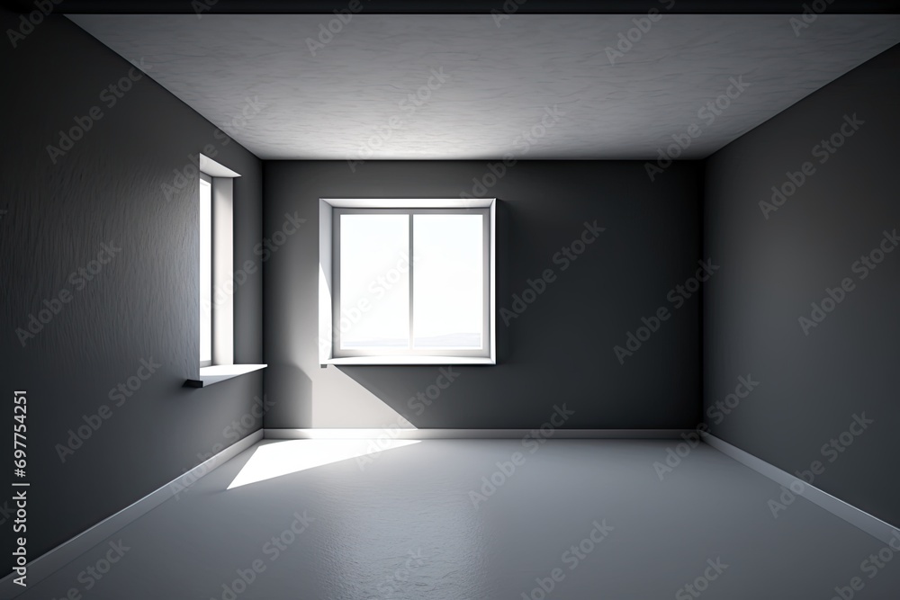 Empty room with window and light from the window Empty room with window and light from the window