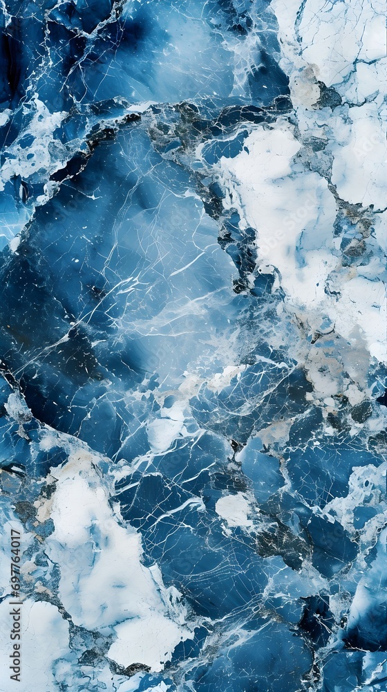 Obraz premium Blue White Marble Texture Panoramic Background