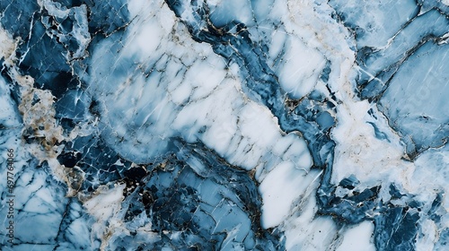 Blue and White Marble Texture Panoramic Background