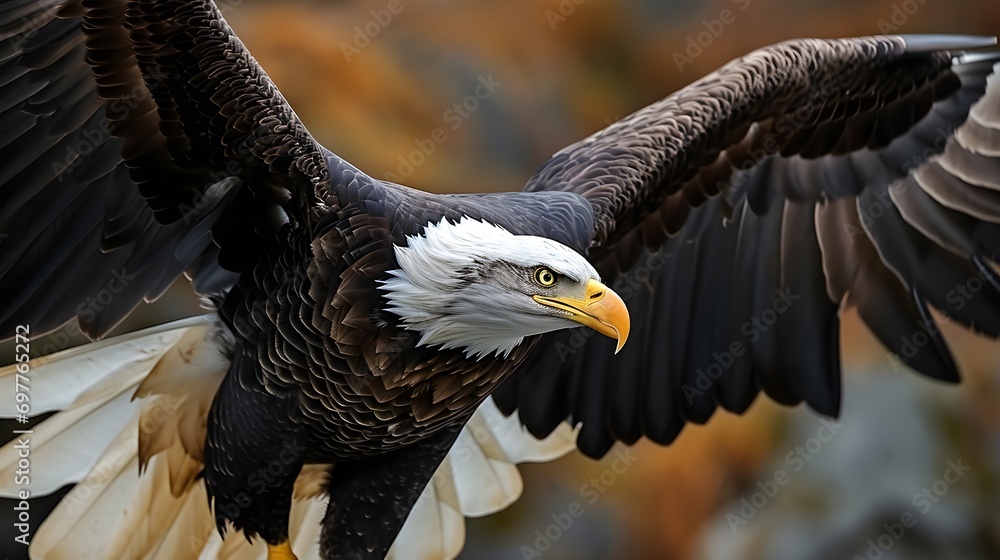 Obraz premium Majestic Bald Eagle in Flight