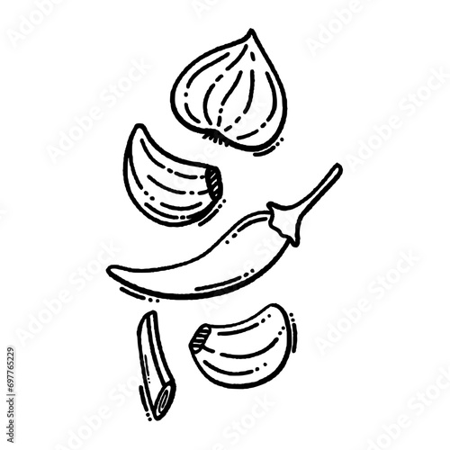 svg thailand land of smile doodle element set