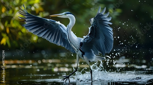 Majestic Flight of Gray Heron