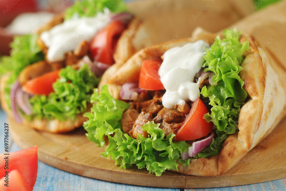 A traditional dish of Greece - gyros A traditional dish of Greece - gyros