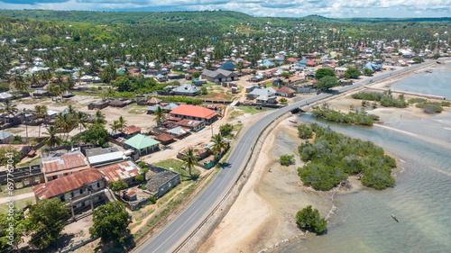 aerial view of Mikindani town in Southern Tanzania