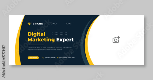 Creative digital marketing agency facebook cover design template or corporate web banner post design for digital marketing.