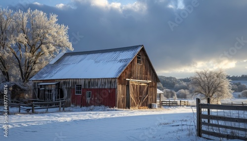 a barn in the snow © Aliaksandr Siamko