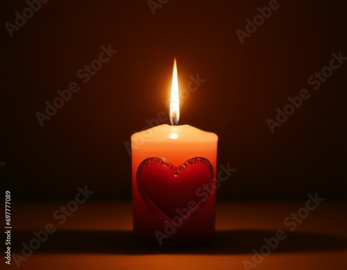 Candles for Valentine's Day on February 14th. Background with selective focus and copy space