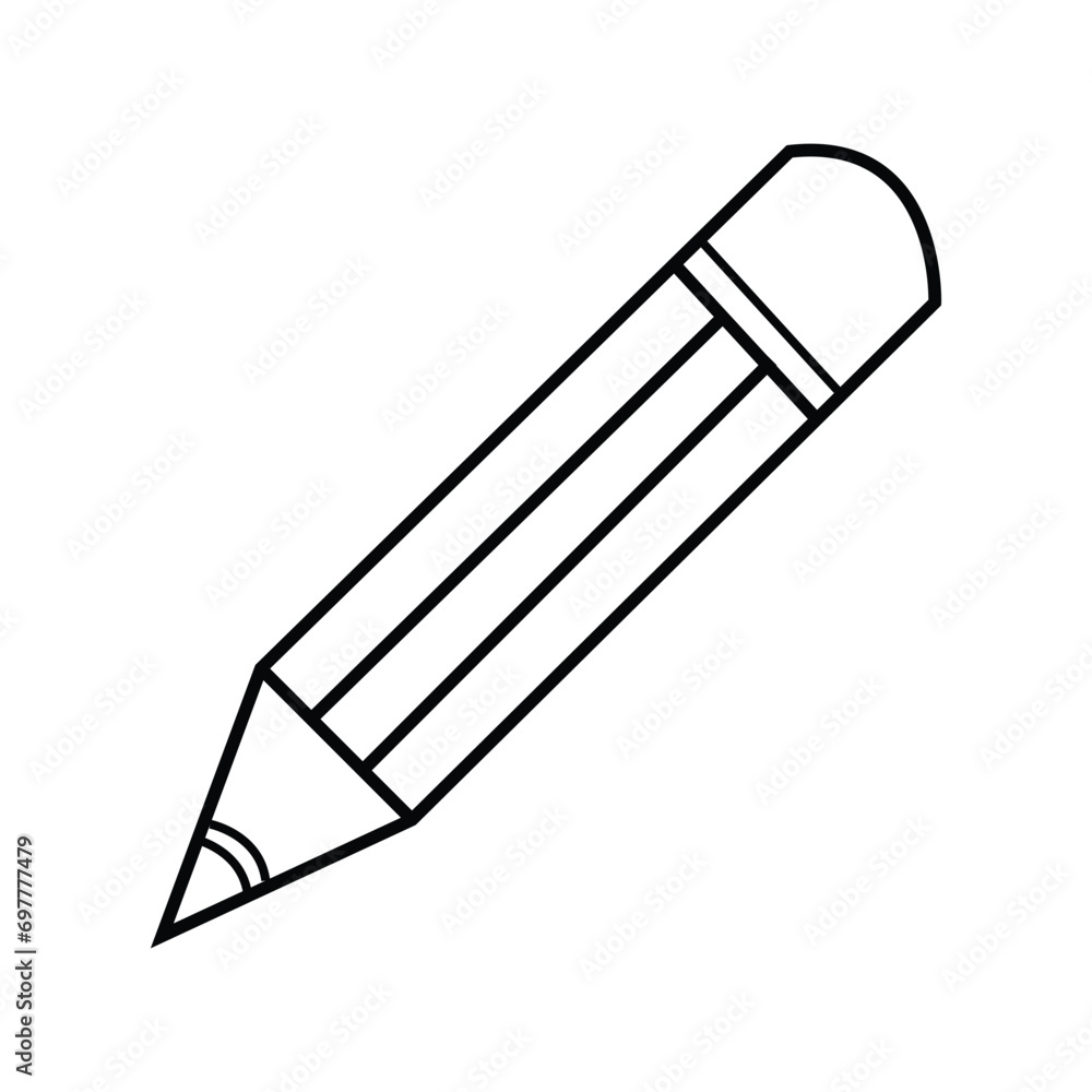 Pencil flat icon vetor.Single high quality outline symbol of graduation for web design or mobile app.Pencil writing message icon in flat black line style, isolated on white background.eps file. Pencil flat icon vetor.Single high quality outline symbol of graduation for web design or mobile app.Pencil writing message icon in flat black line style, isolated on white background.eps file.
