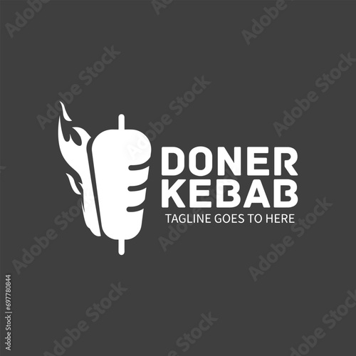 Shawarma logo for restaurants and markets. Doner kebab logo template. Premium Quality Emblems, Logo Template. Vector Illustration.