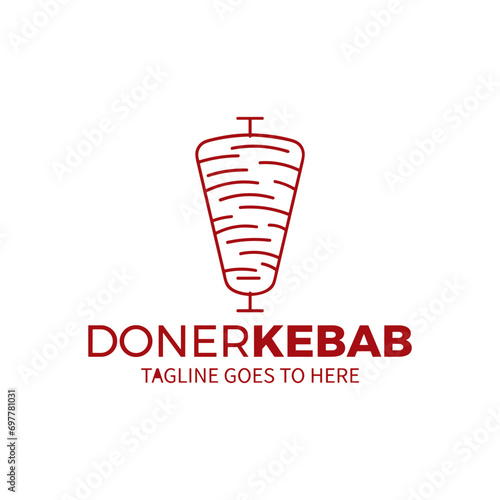 Shawarma logo for restaurants and markets. Doner kebab logo template. Premium Quality Emblems, Logo Template. Vector Illustration.