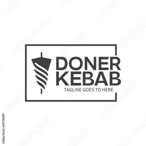 Shawarma logo for restaurants and markets. Doner kebab logo template. Premium Quality Emblems, Logo Template. Vector Illustration.