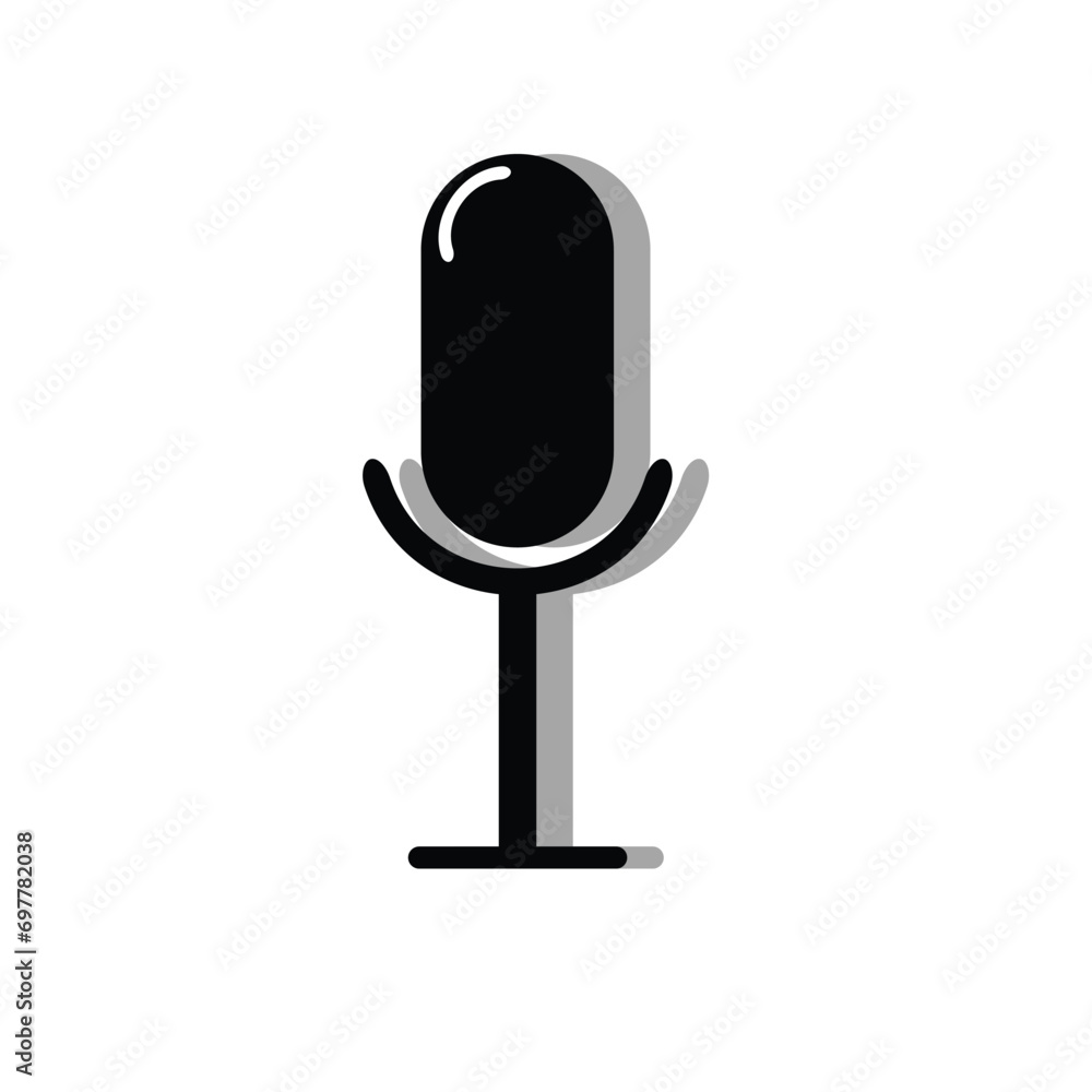 Record Microphone vector icon. The symbol microphone for web site. Illustration retro microphone for mobile apps. Pictogram Microphone. Minimalist icon. Sound concept icon Record Microphone vector icon. The symbol microphone for web site. Illustration retro microphone for mobile apps. Pictogram Microphone. Minimalist icon. Sound concept icon