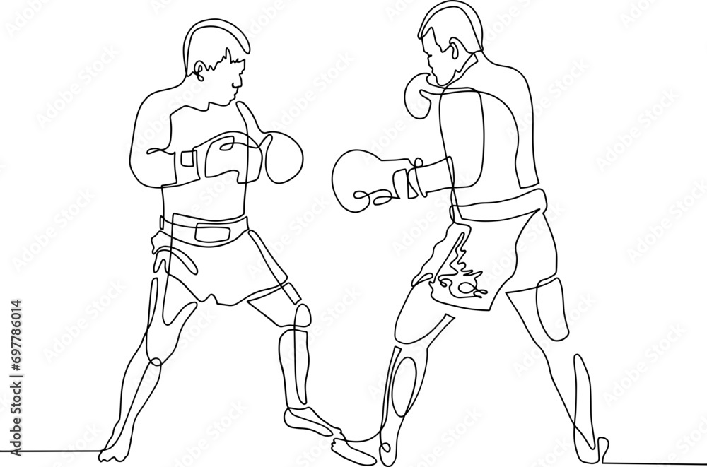 Fototapeta premium one line sketch continuous drawing box