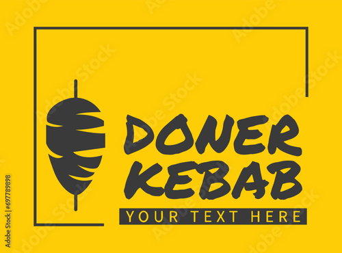 Shawarma logo for restaurants and markets. Doner kebab logo template. Premium Quality Emblems, Logo Template. Vector Illustration.