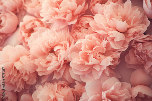 Peach Fuzz peonies background