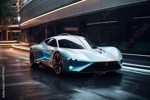 futuristic car high technology design automobile  Generative Ai