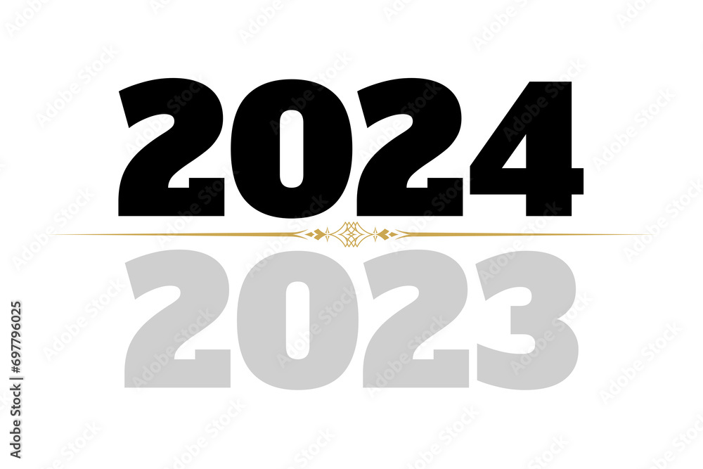 Happy New Year 2024 design gift icon. Premium design for poster, banner, greeting, and New Year 2024 celebration. Design to celebrate New Year Happy New Year 2024 design gift icon. Premium design for poster, banner, greeting, and New Year 2024 celebration. Design to celebrate New Year