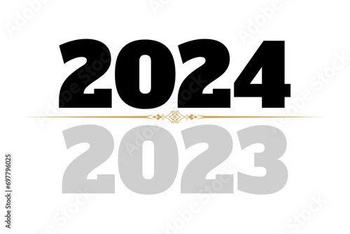 Happy New Year 2024 design gift icon. Premium design for poster, banner, greeting, and New Year 2024 celebration. Design to celebrate New Year