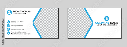 Creative modern corporate double-sided lanscape business card and visiting card tamplate.